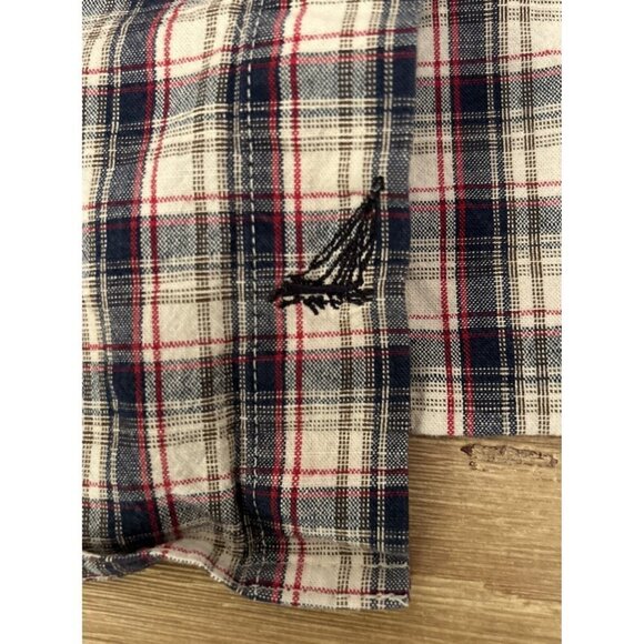 L.L. Bean Mens Button Up Shirt Metal Buttons Plaid 100% Cotton Casual Size Large - Picture 5 of 5